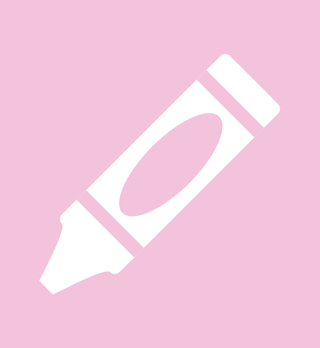 A white marker or highlighter icon centered on a pink background.